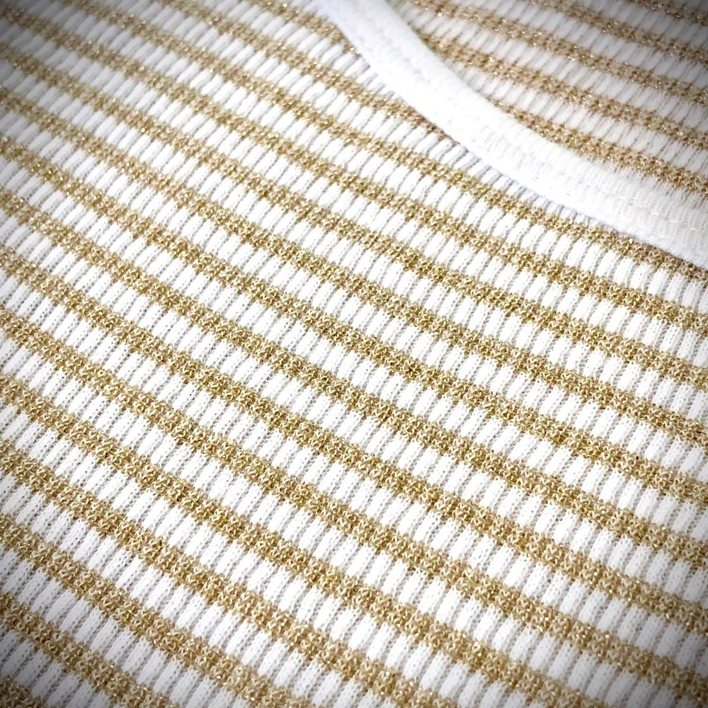 🛍2/$20🛍 J. Crew White & Gold Metallic Stripe Tank